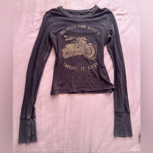 Aerie Charcoal Long Sleeve Motorcycle Tee